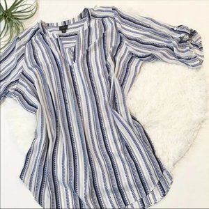 Worthington striped tunic - 2X, blue & white
